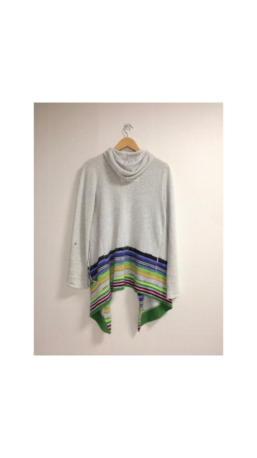 빈티지 컬러풀 패치 그레이 오픈 후드집업 상품이미지5