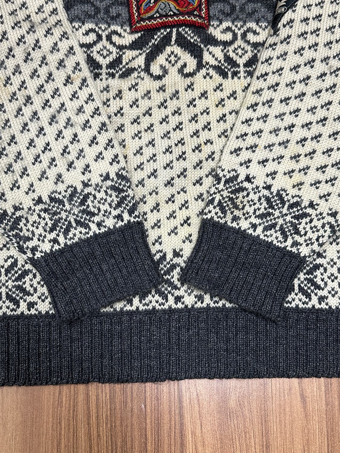 노르웨이산 빈티지 헤비울 노르딕 니트 스웨터 M 상품이미지7