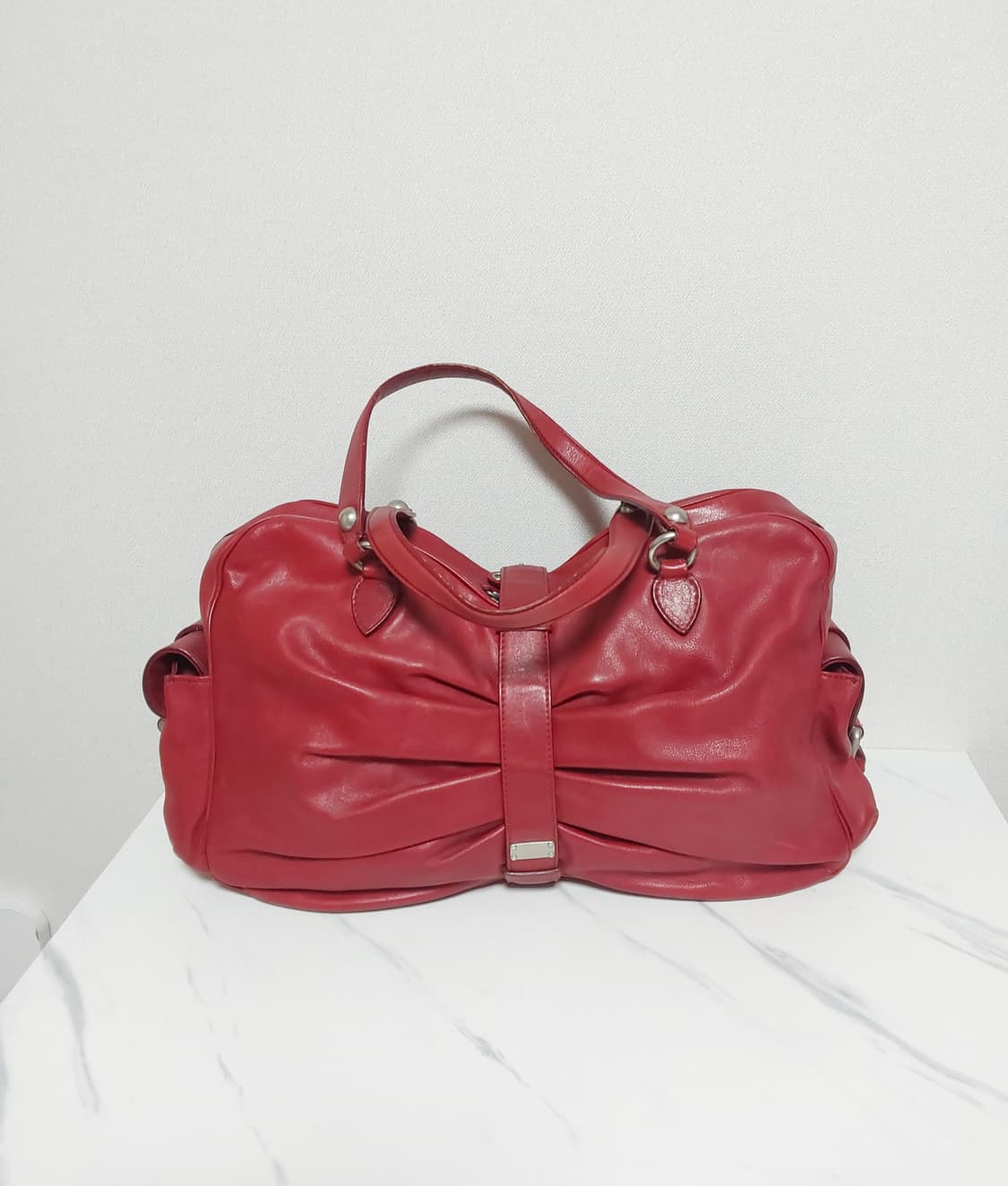 모스키노 Moschino 빈티지 레드 빅 토트 숄더백 상품이미지4