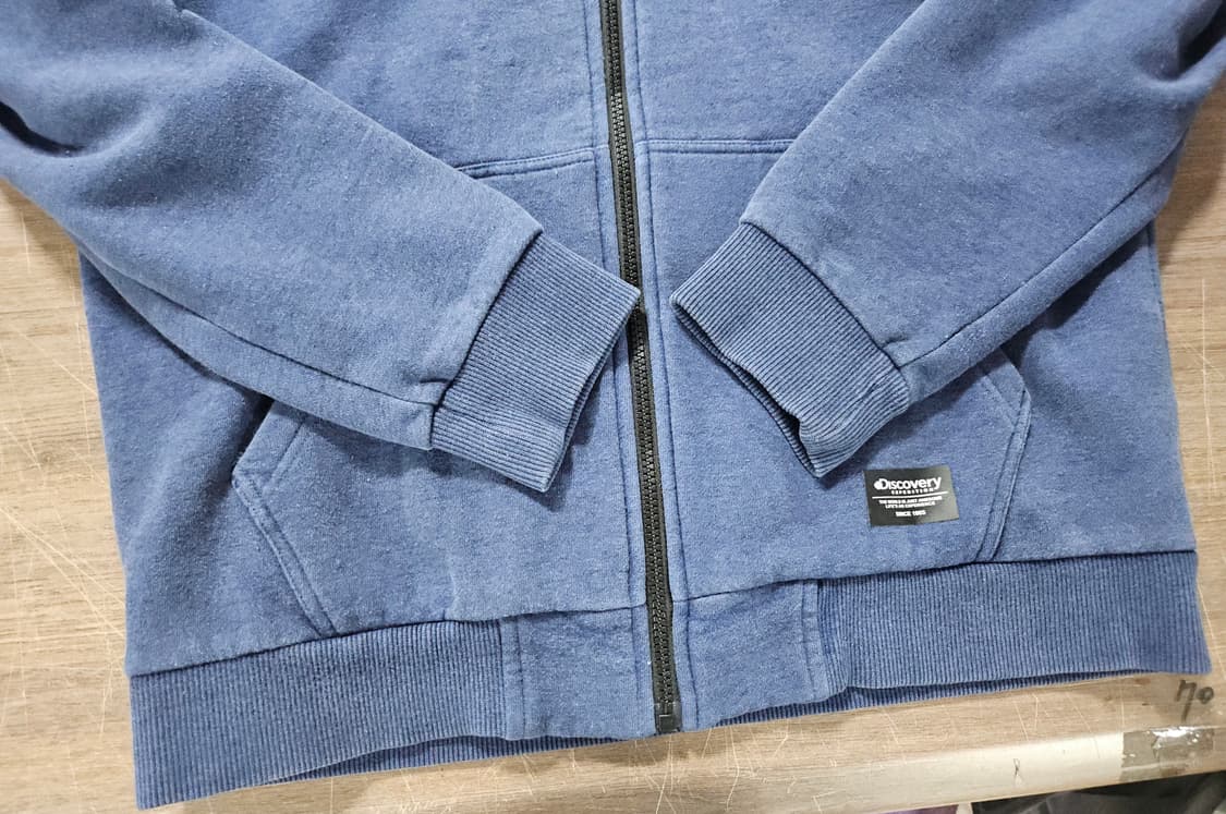 디스커버리 익스페디션 남성 기모 소매 로고 후드 집업 100 상품이미지3