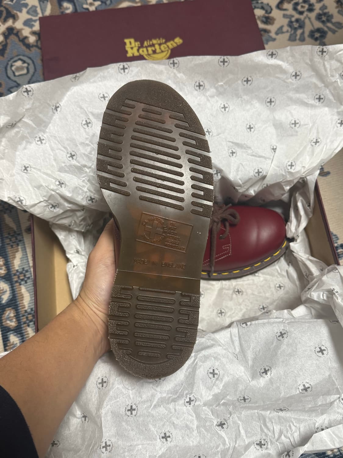 [새제품급/풀박스] 영국생산 1461 닥터마틴 바운싱솔 옥스블러드(체리) 상품이미지2