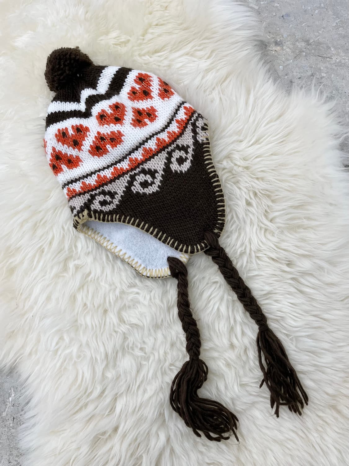 브라운 노르딕 이어플랩 비니 상품이미지3