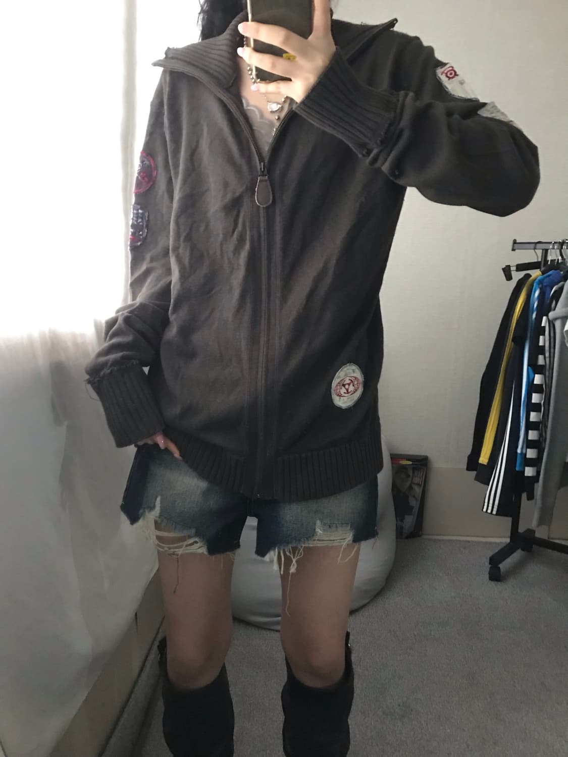 디젤 카키 패치디테일 니트집업 상품이미지8