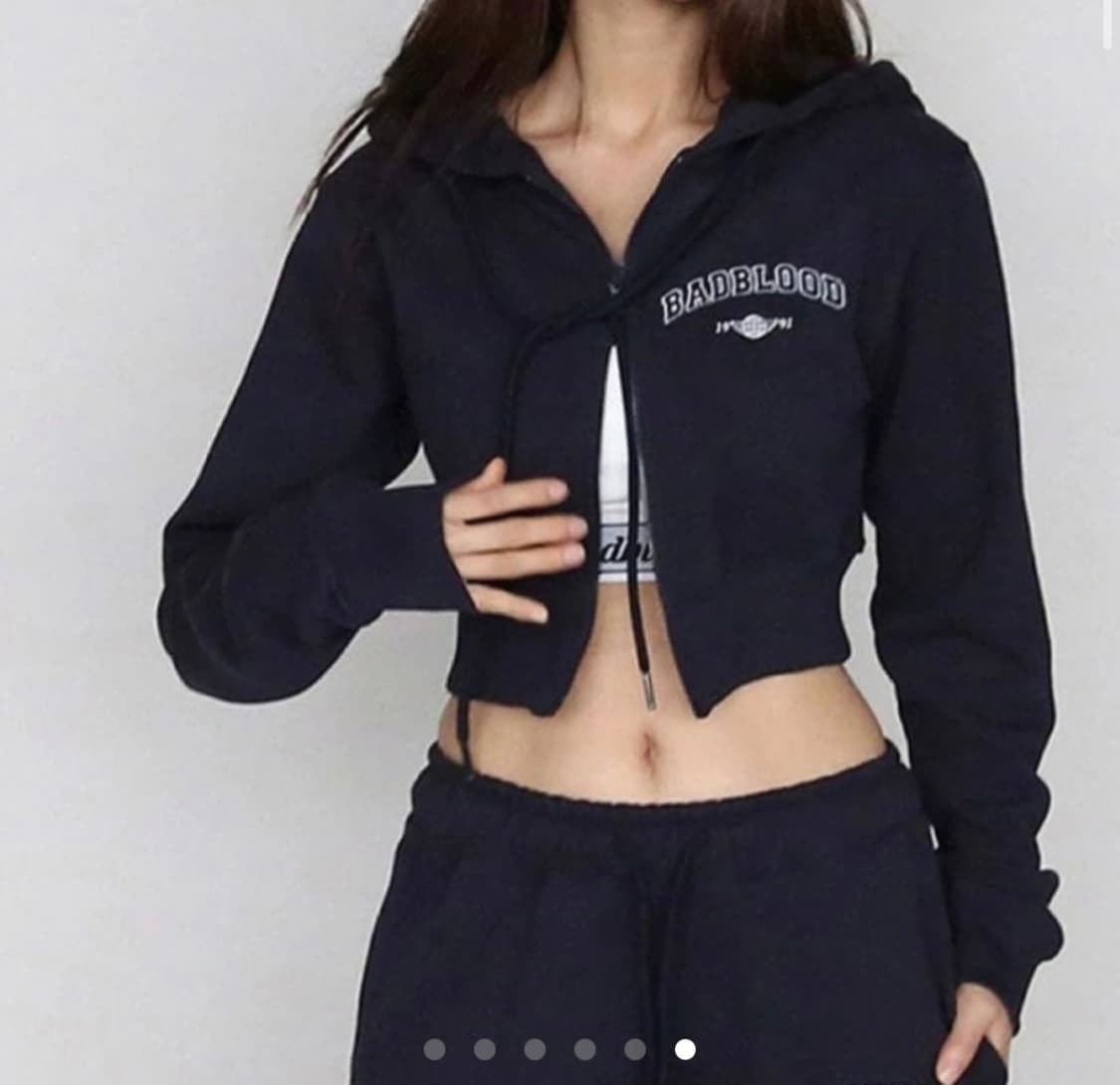 배드블러드 유니버시티 후드집업 네이비 상품이미지1