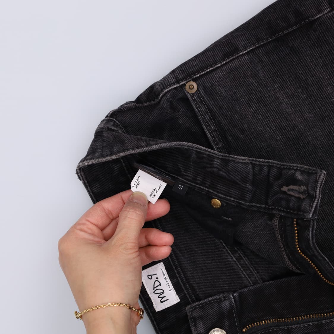 31 모드나인 흑청 데님팬츠 0224H1 상품이미지6