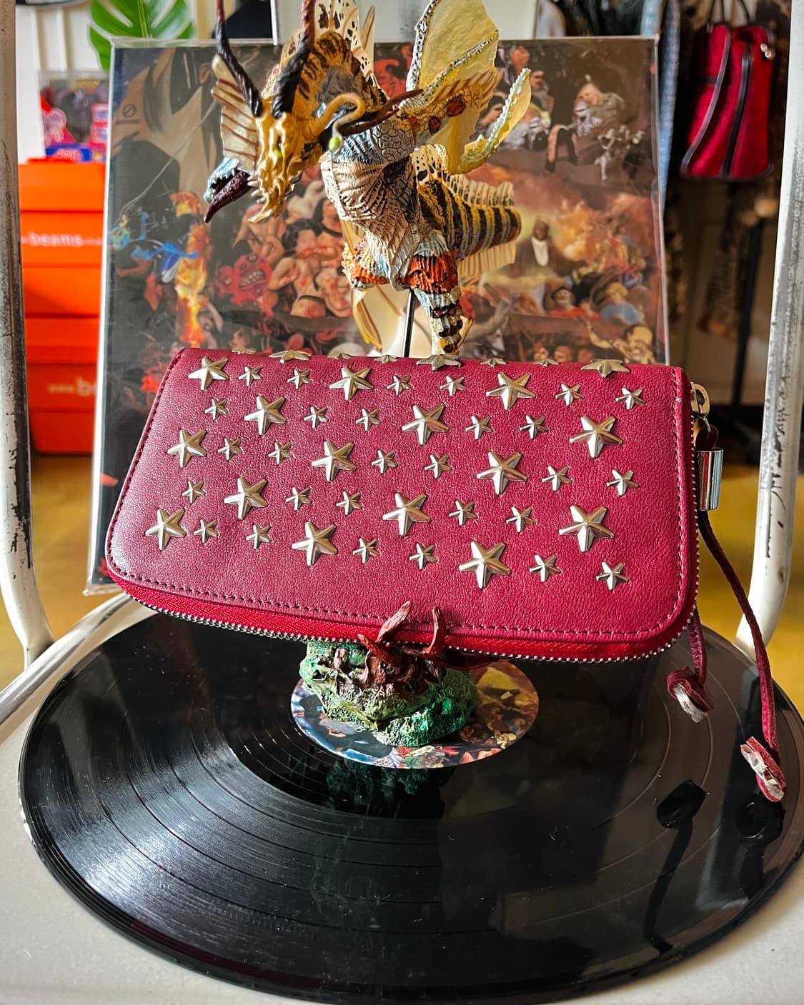 2010s JIMMY CHOO Star Studed Red Wallet 상품이미지5