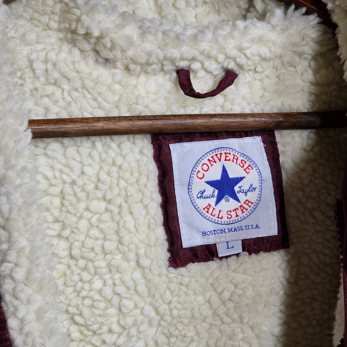 컨버스 일본판 뽀글이 프린팅 버건디 돕바 자켓  상품이미지8