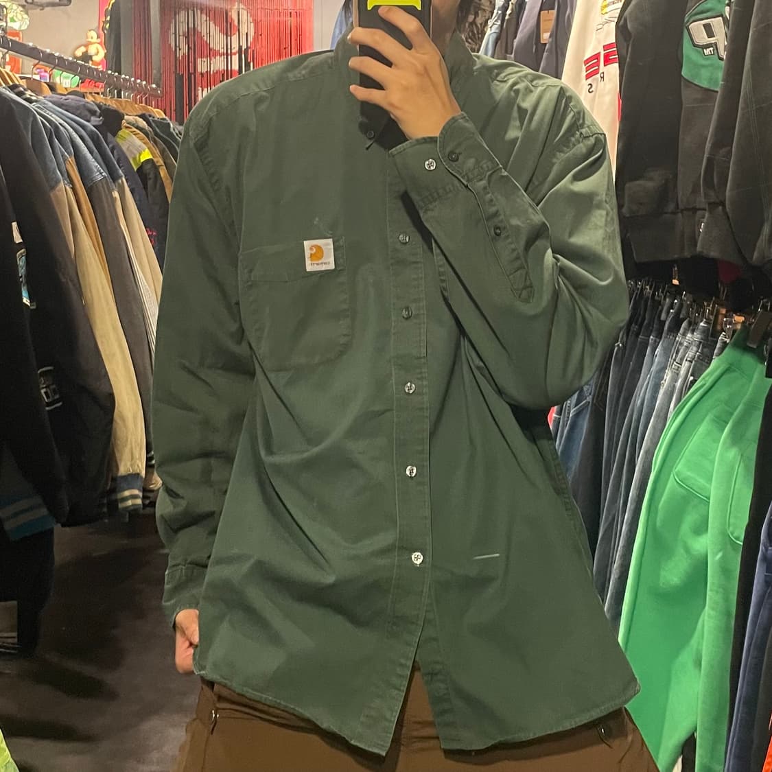 [IM] carhartt 칼하트 다크그린 긴팔셔츠 상품이미지2