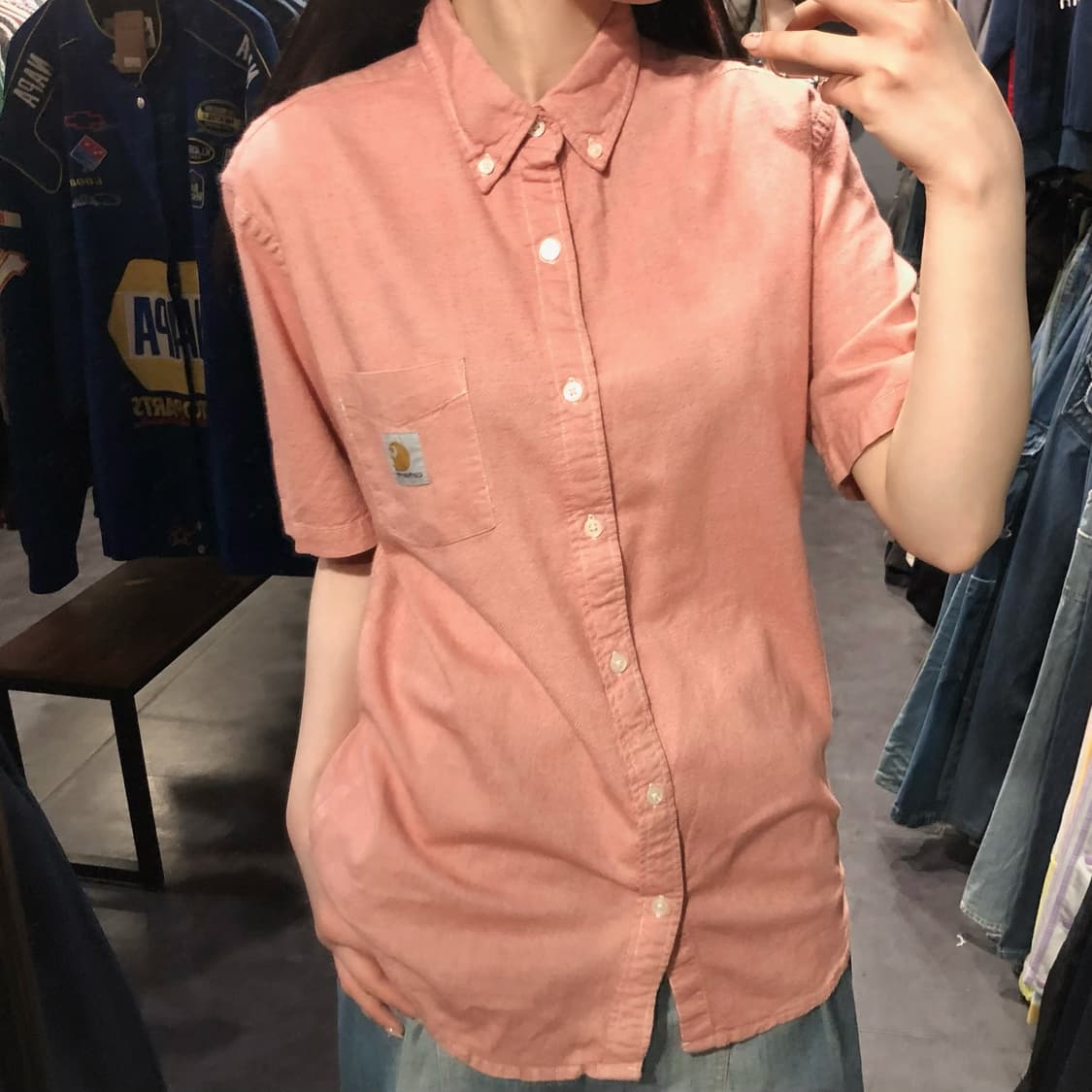 [IM] Carhartt 칼하트 반팔 셔츠 핑크 상품이미지5