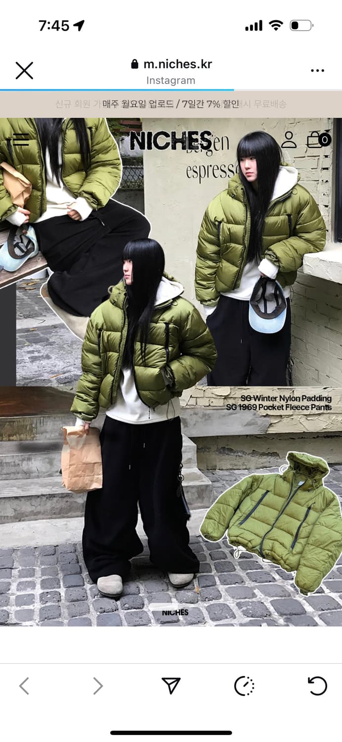 올리브그린 패딩  상품이미지1