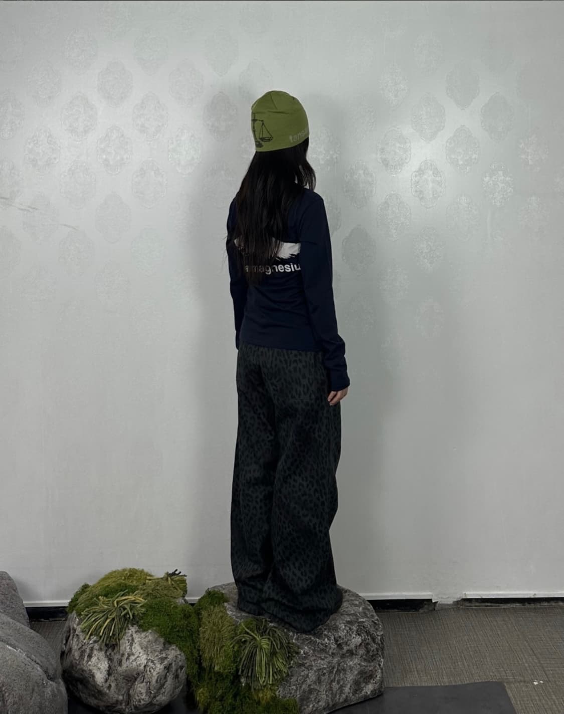 탄산마그네슘 자카드 트리플 나이프 비니 그린 상품이미지4