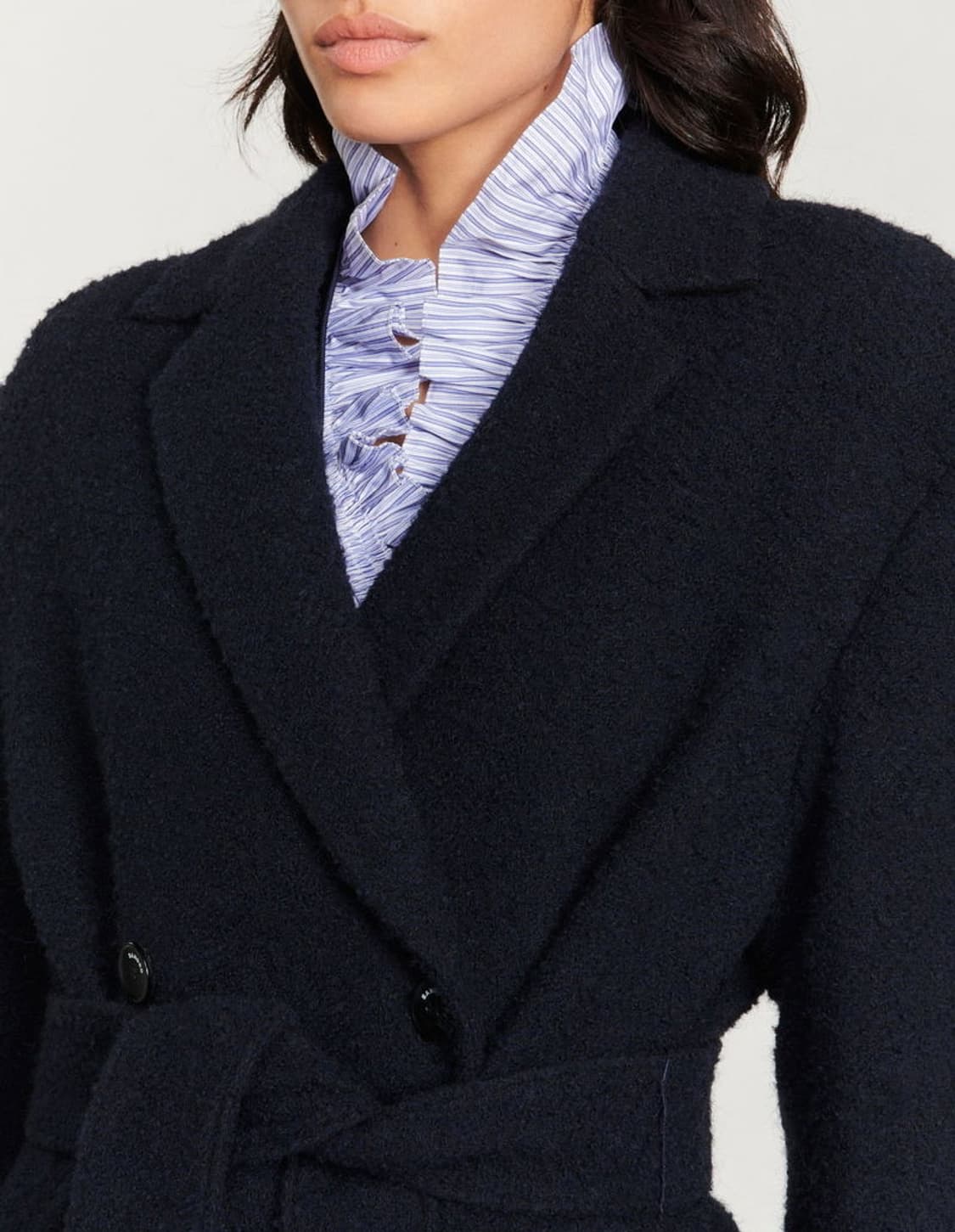 🖤 산드로(Sandro) 부클 트위드 롱코트 상품이미지6