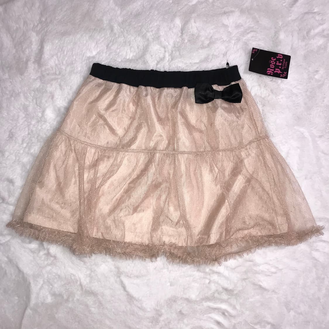 레이스 도트 리본 프릴 튜튜 스커트 데드스탁 히메갸루 라떼갸루 빈티지 상품이미지1