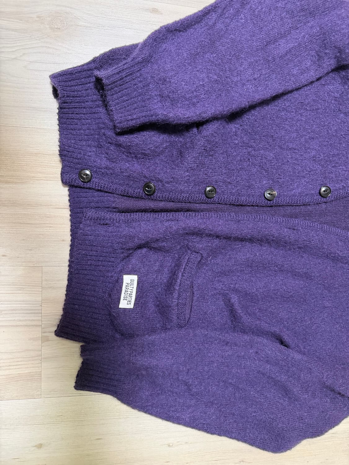 [M]와코마리아 모헤어 가디건 퍼플 컬러 보라색 상품이미지3