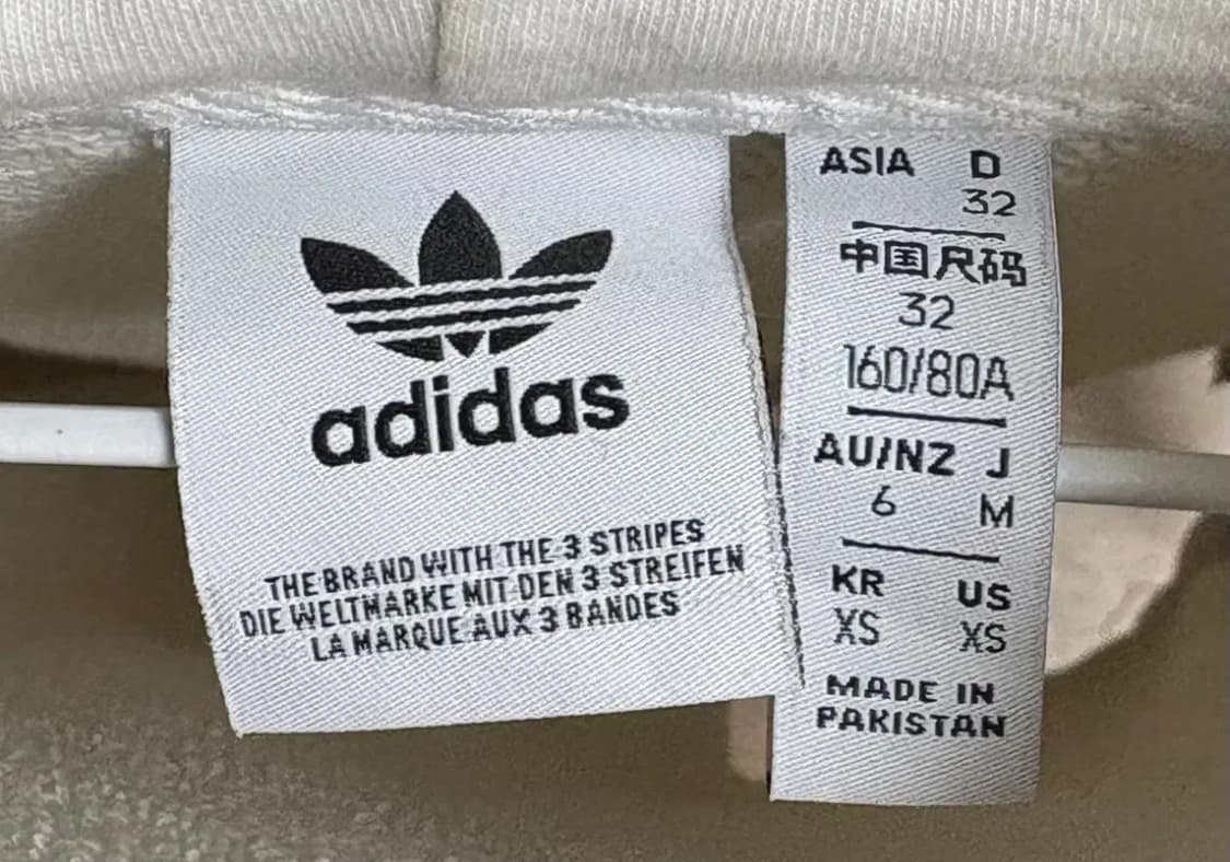 아디다스 삼선 크롭 후드티 화이트 상품이미지2