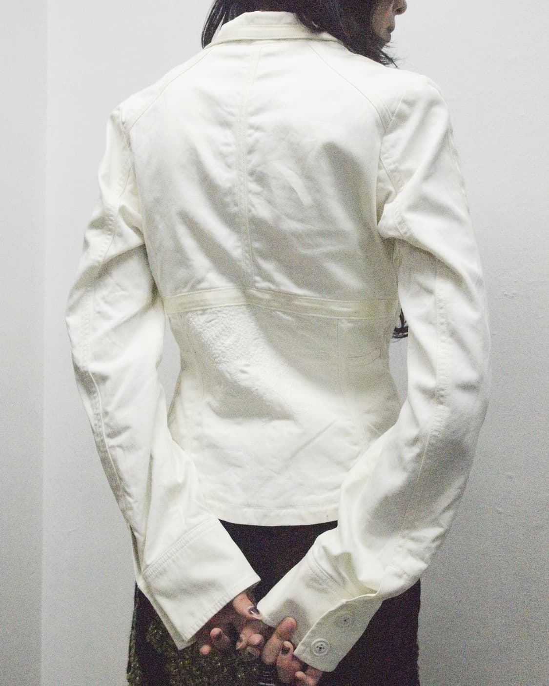 디젤 크롭컷 화이트 코튼 본디지 플라이트 자켓 상품이미지2