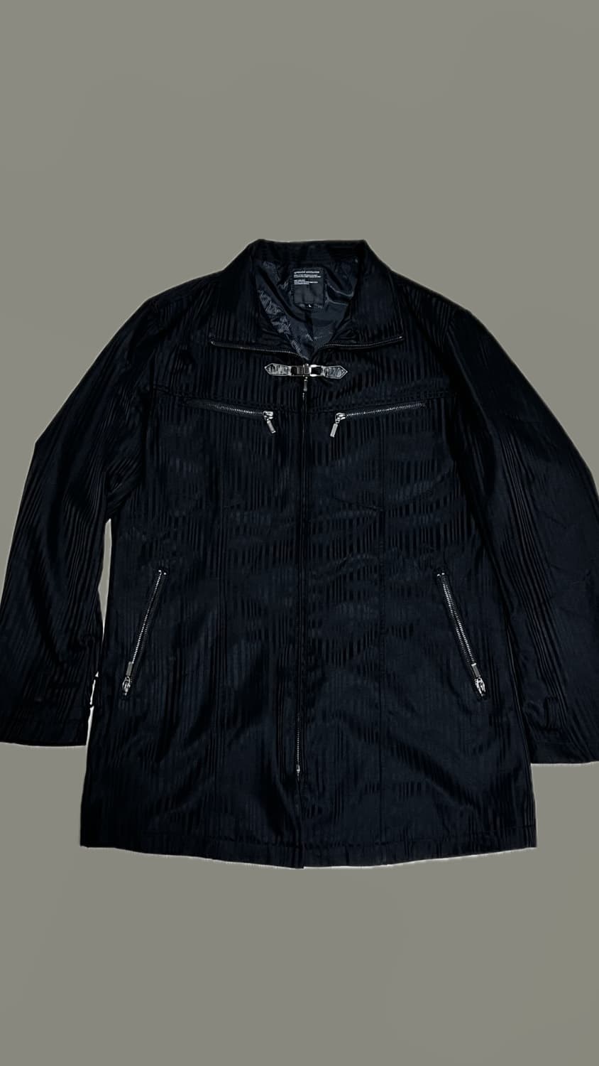 Vintage 스트라이프패턴 버클 지퍼포켓 포인트자켓 상품이미지1