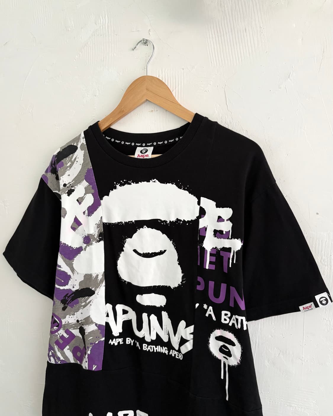 AAPE by A BATHING APE 에이프 프린팅 블랙컬러 티셔츠 상품이미지5