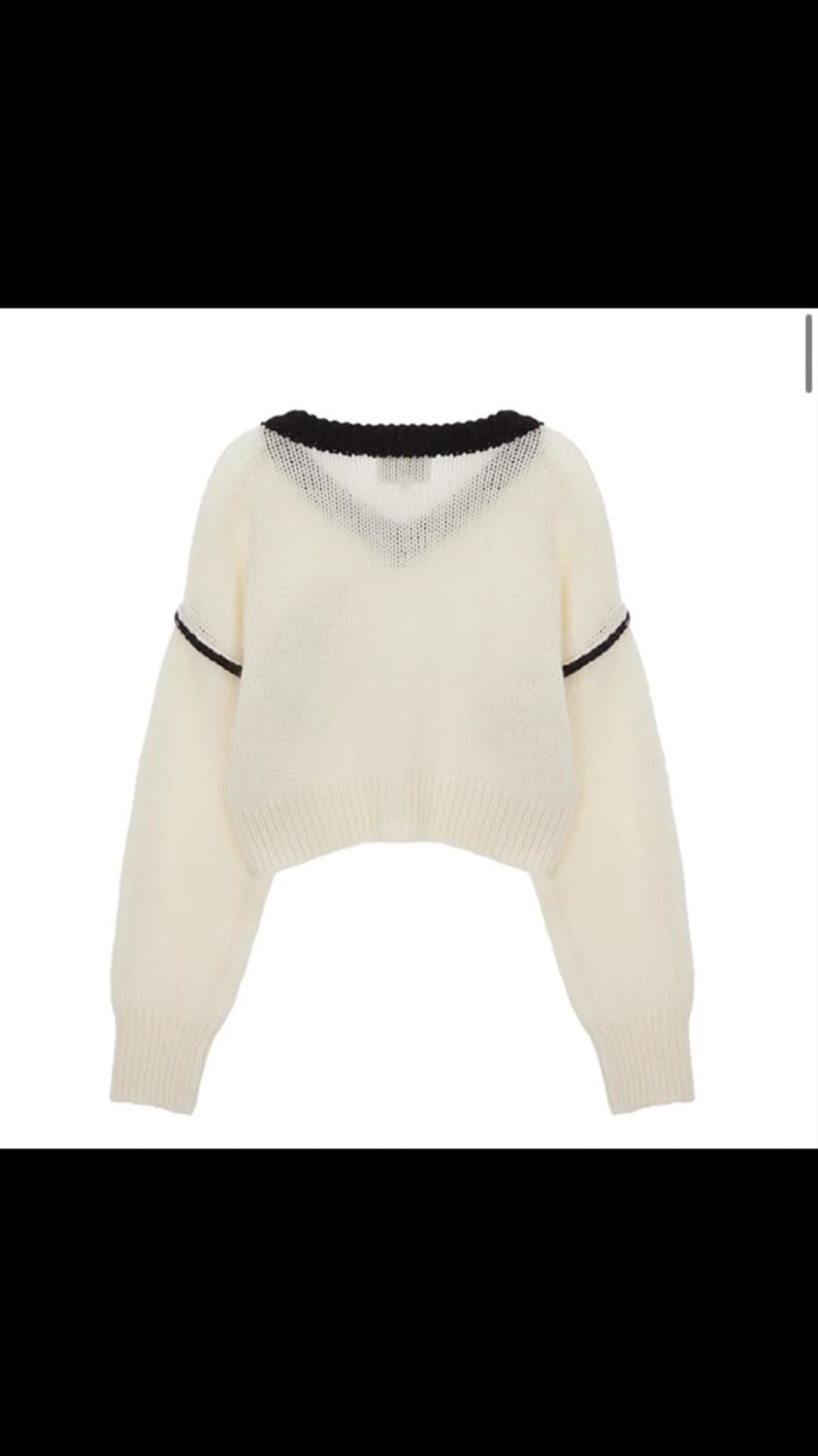 공홈품절, 정가 거의 18만원) 마뗑킴 V넥 니트, 아이보리(택달린 새상 상품이미지6