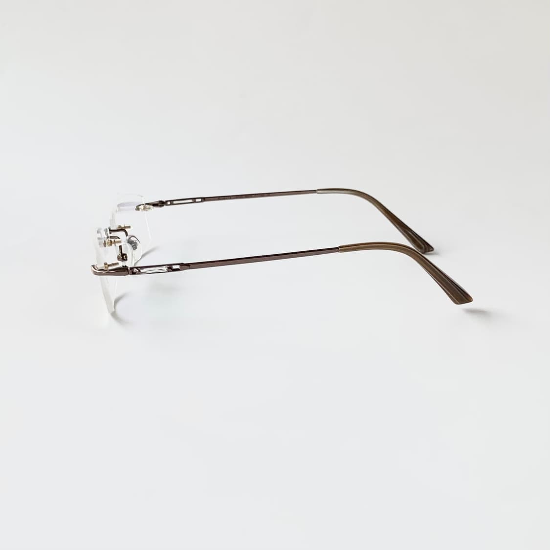 883 브라운 일제 슬림 직사각 무테 빈티지 남녀공용 데드스탁 상품이미지4