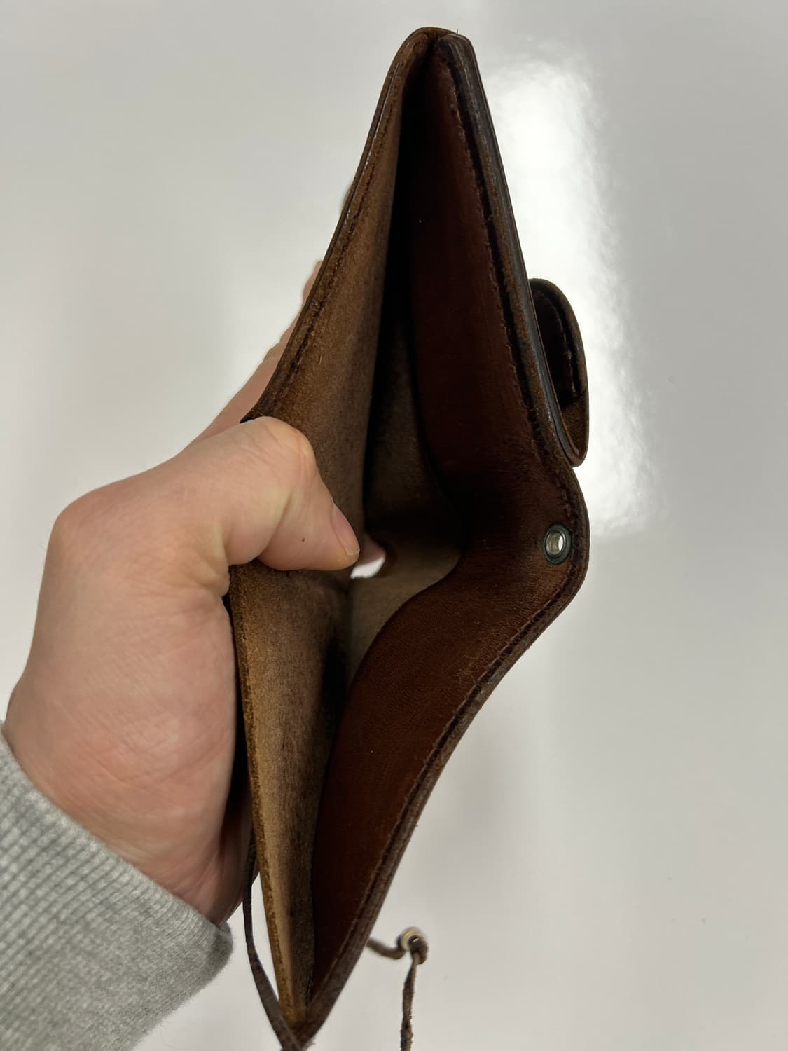 GOROS 고로스 네츄럴 브라운 새들레더 콘초 반지갑 상품이미지9