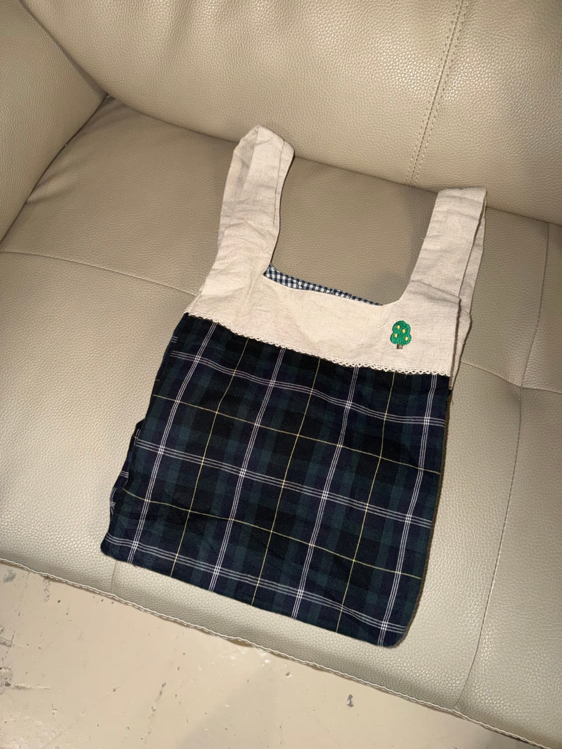 check pattern tree point tote bag 상품이미지2