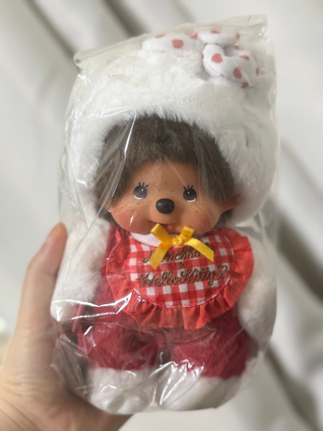 몬치치 헬로키티 깅엄체크 인형 상품이미지1