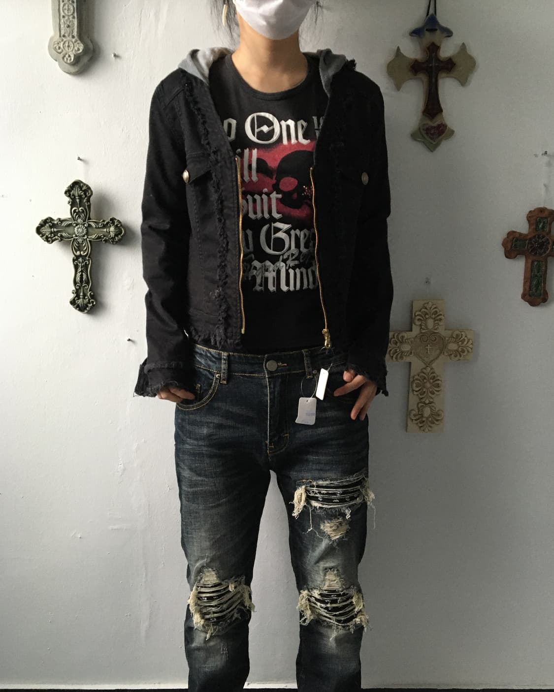 Hood layered grunge point jacket 상품이미지6