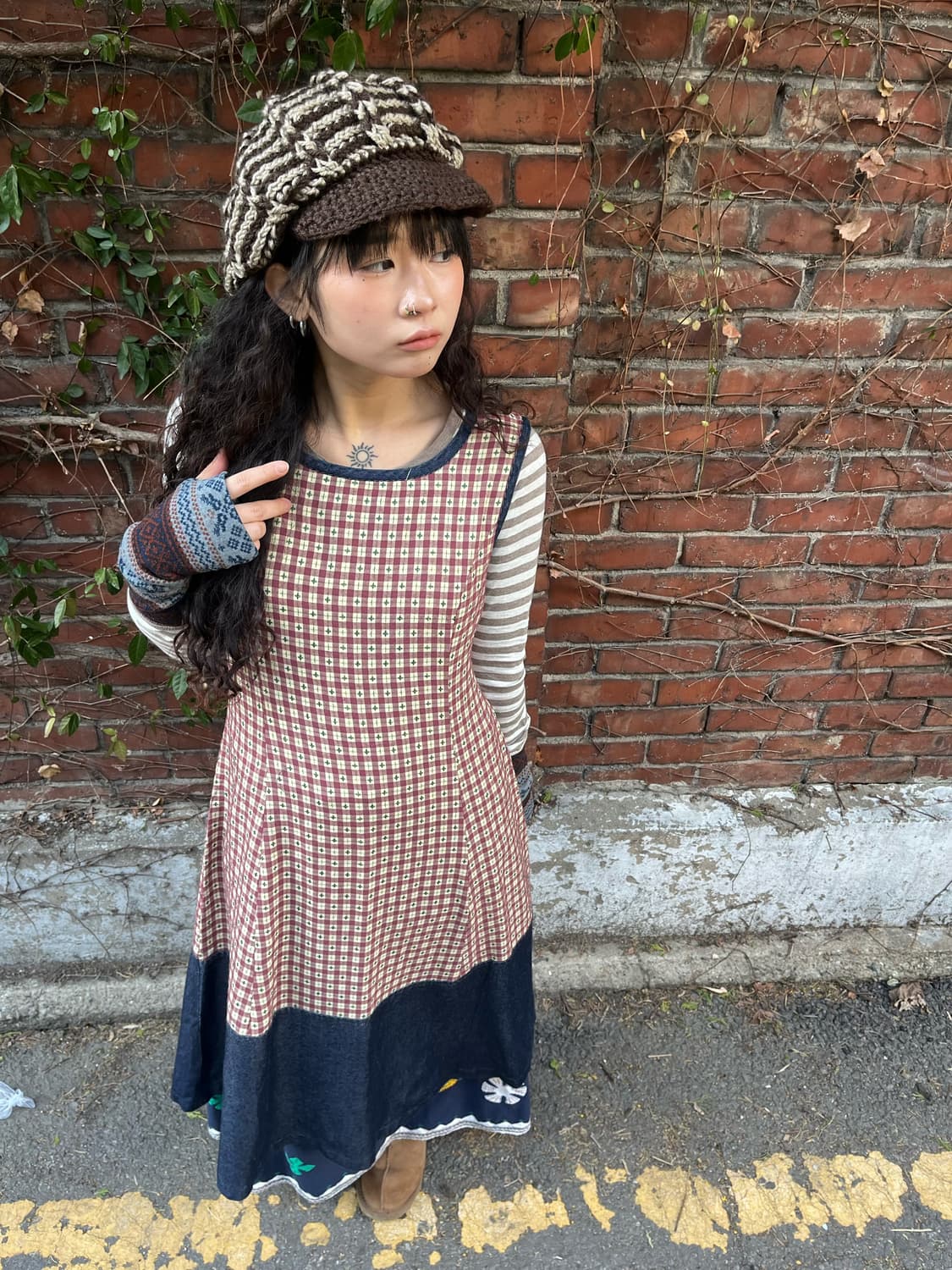 데님 포인트 빈티지 원피스 상품이미지1