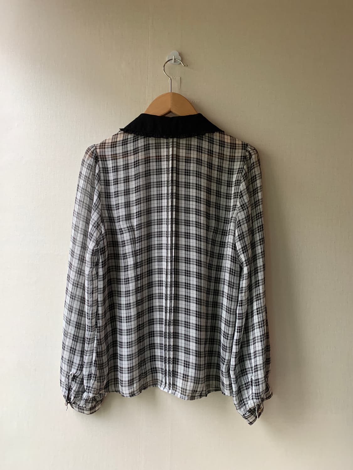vintage check lace blouse 상품이미지5