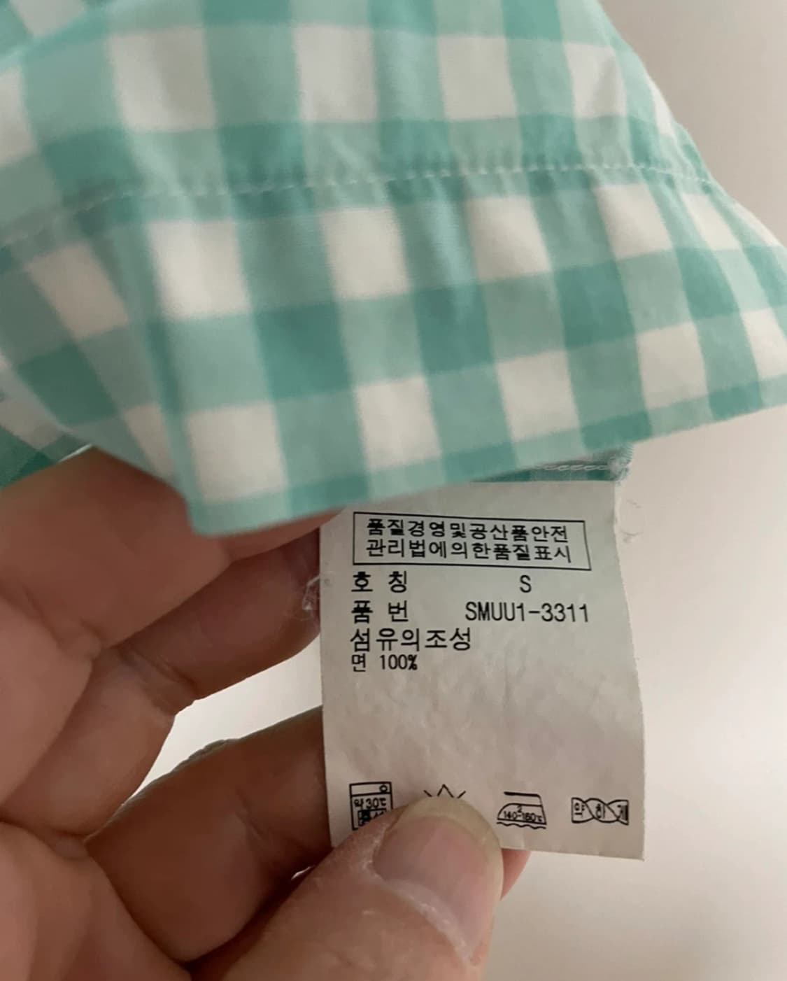 폴로 랄프로렌 민트 체크 반팔 셔츠 S 상품이미지4