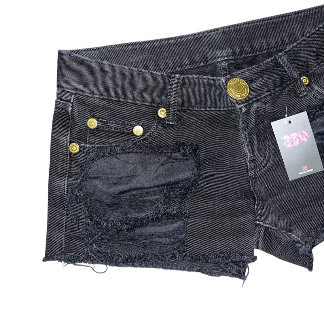 데미지포인트 검정데님숏팬츠 y2k갸루펑크 상품이미지2