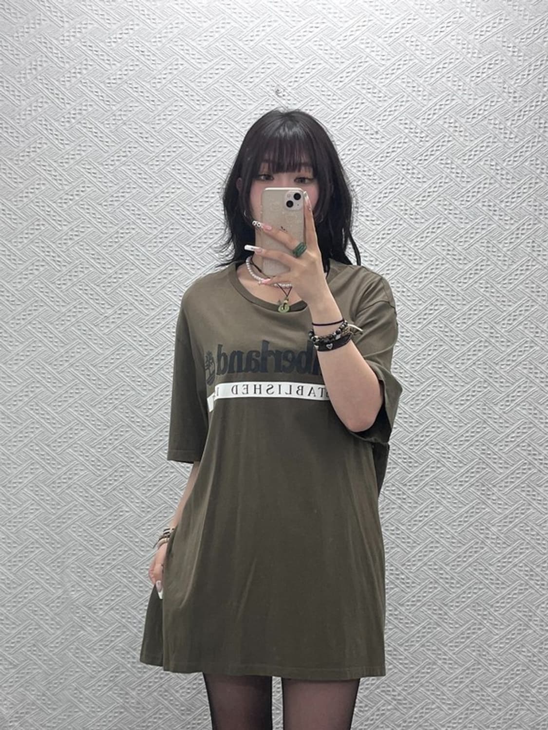 팀버랜드 빈티지 캐주얼 빅로고 말차카키 오버핏 반팔티 XXL C11377 상품이미지2