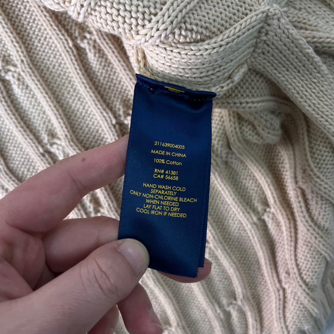 W 95 폴로랄프로렌 꽈배기 브이넥 니트 상품이미지8