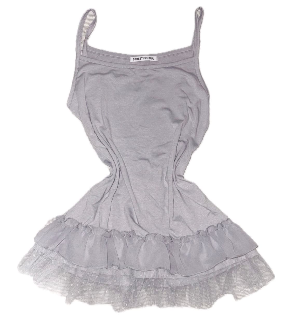 도트 레이스 레이어드 슬리브리스 나시 모리걸 페어리 갸루 상품이미지1