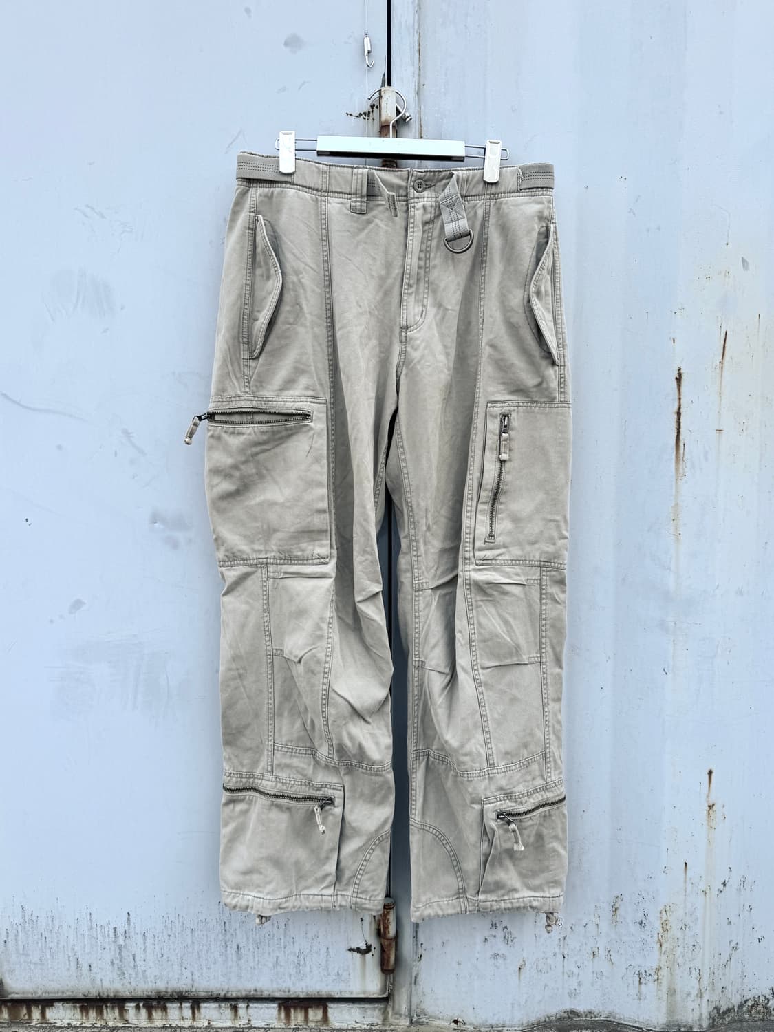 아이보리 지퍼 카고 팬츠 상품이미지1