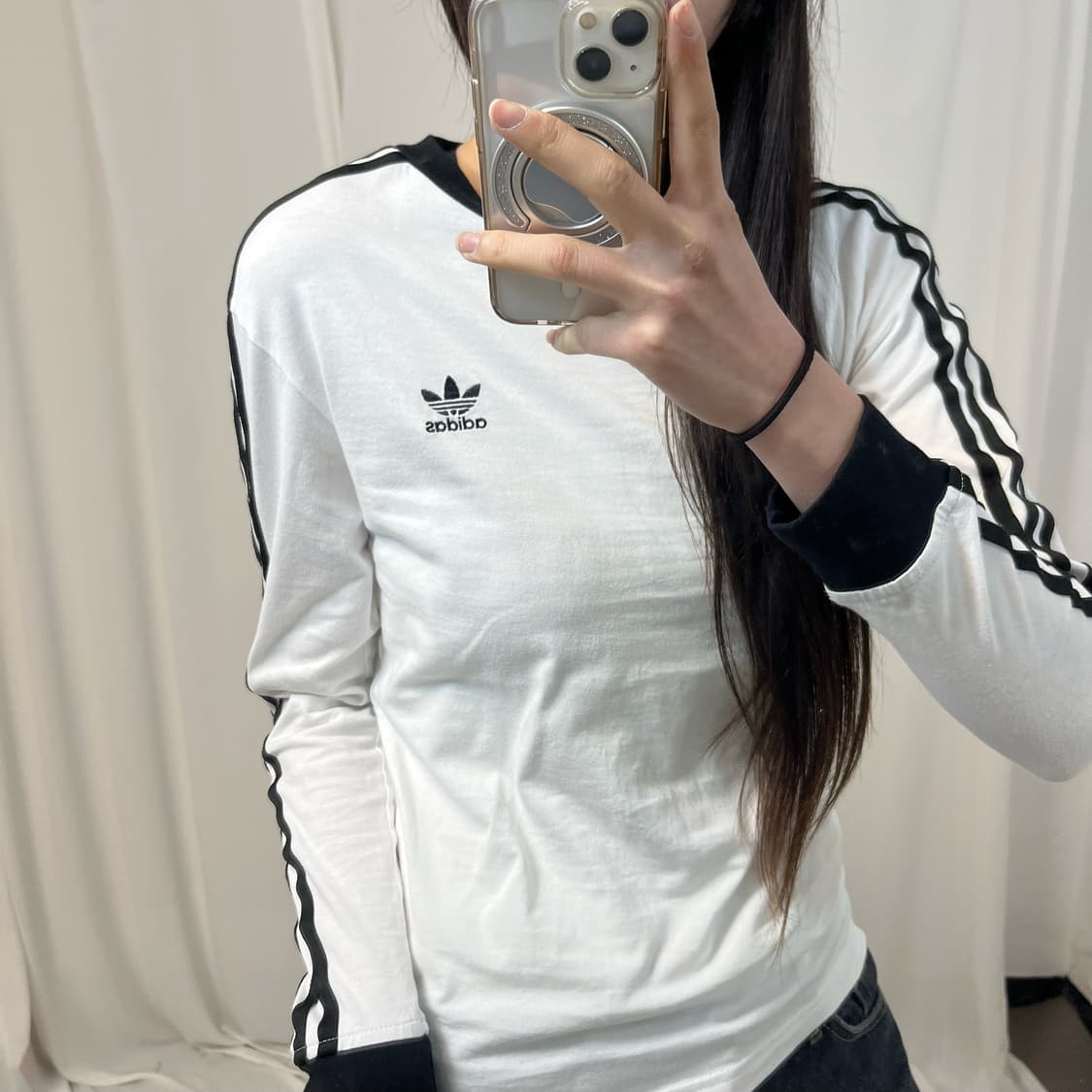 Adidas white ringer long-sleeve 상품이미지3