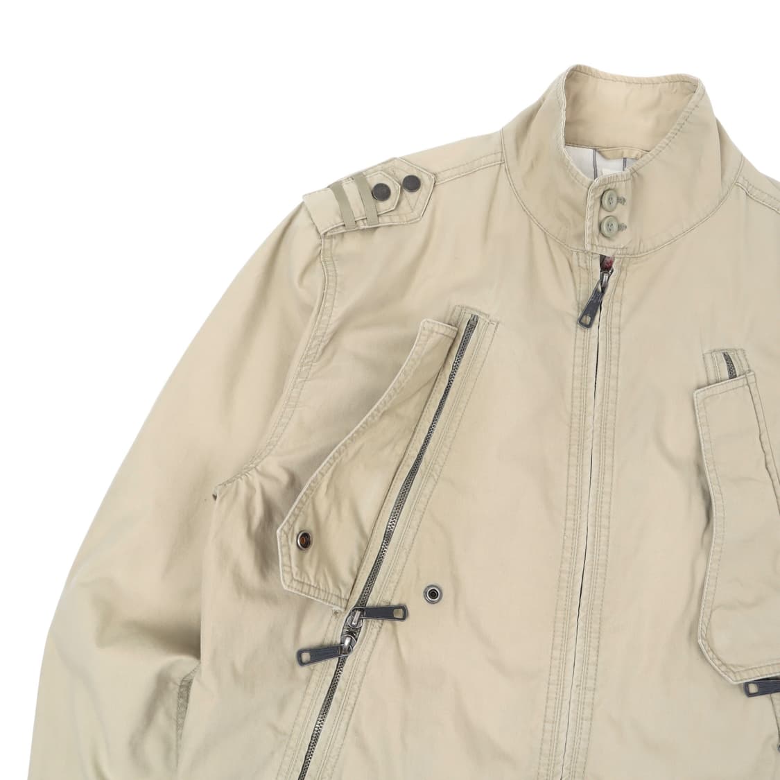 디젤 베이지 해링턴 코튼 바이커 집 자켓 상품이미지3