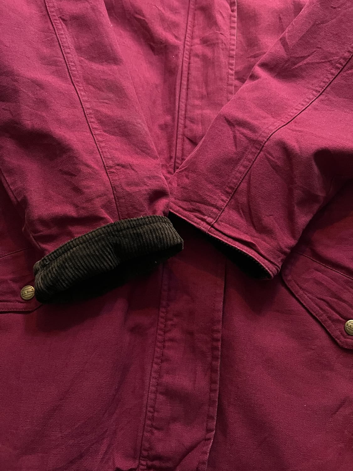 [M]90's 엘엘빈 USA 쉐르파 라이닝 버건디 헌팅 자켓 상품이미지4