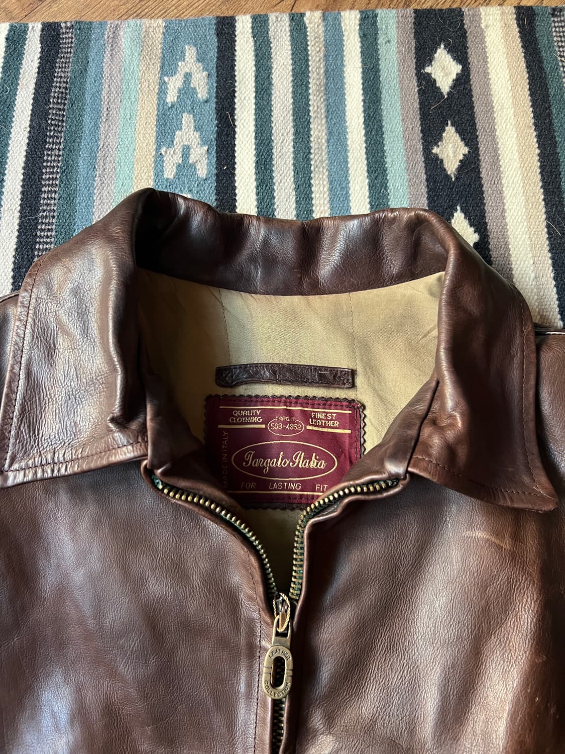 [XL]90's 이태리제 홀스하이드 플라이트 자켓 상품이미지2