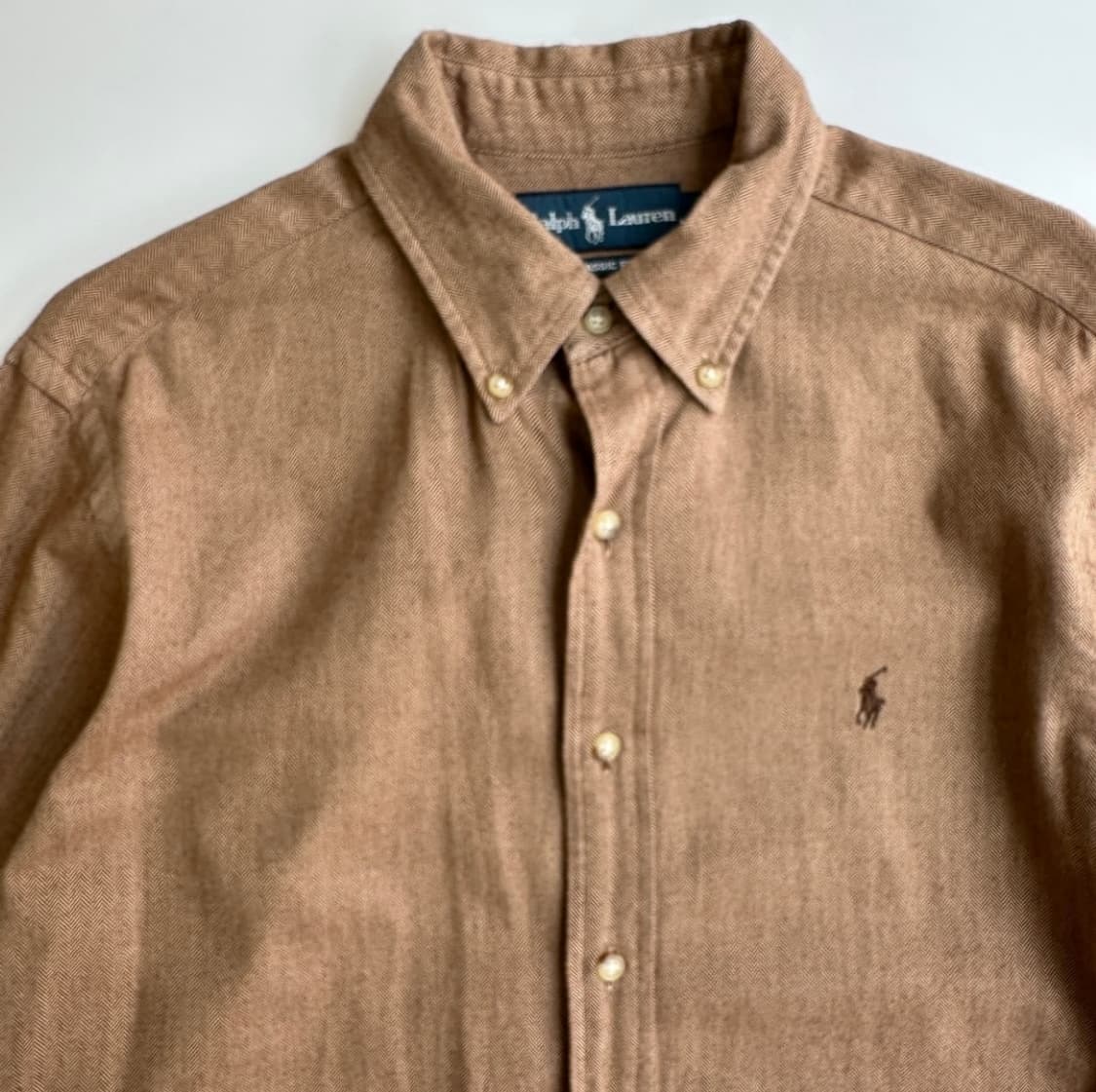 폴로 헤링본 브라운 셔츠 상품이미지3