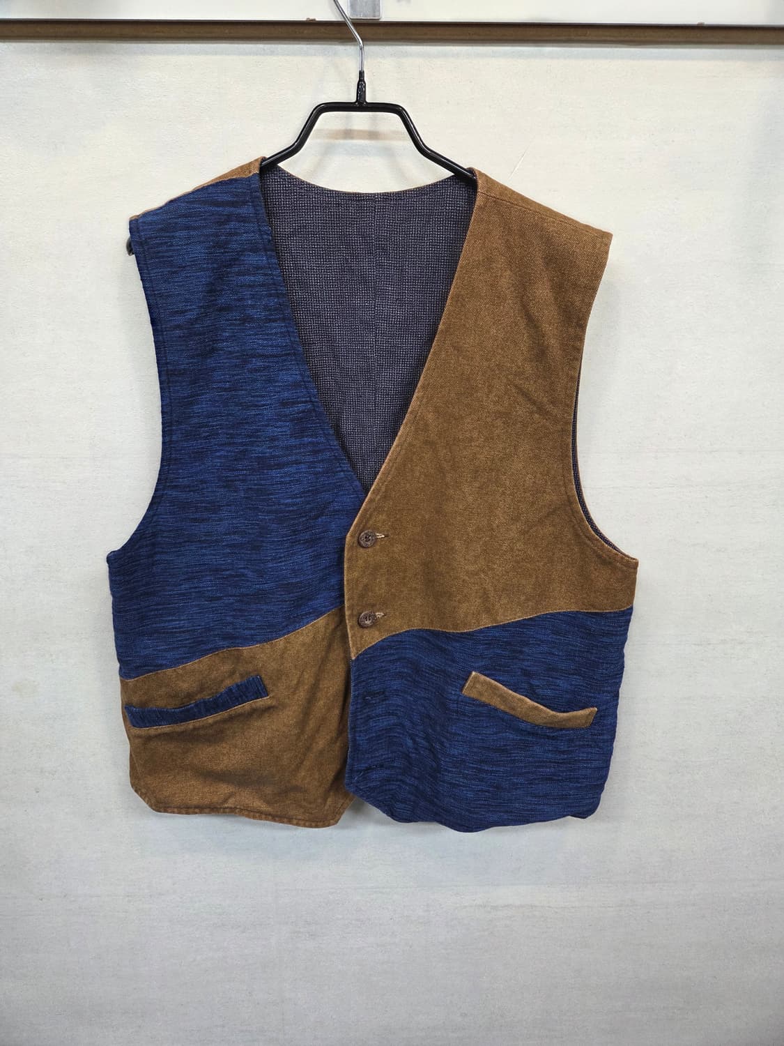 일본빈티지 캔버스 배색 코튼 조끼 대략 95 상품이미지1