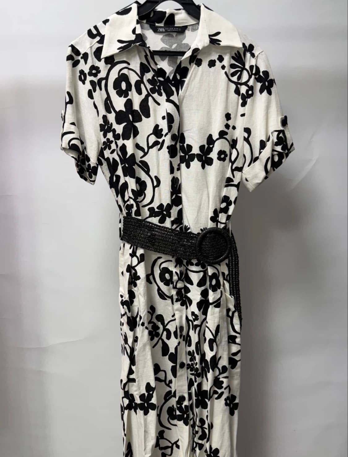 자라 플로럴 셔츠 원피스 (S) 상품이미지3