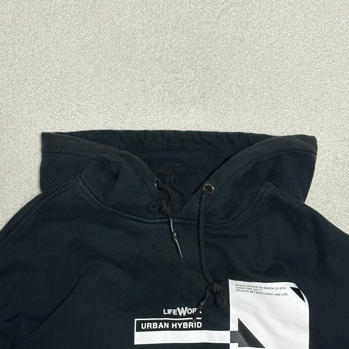 라이프워크 W 빅로고 레이어드 후드 상품이미지5