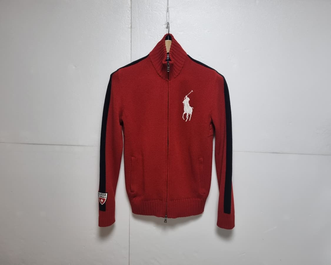 남성 POLO 폴로 랄프로렌 빅포니 스위스 램스 울 WOOL 니트 집업 상품이미지2