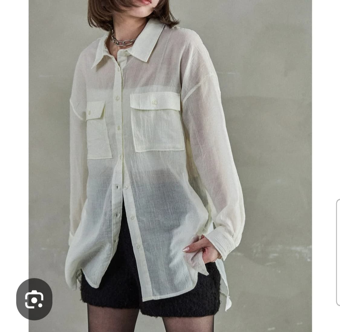 (새상품)DKNY 화이트 시스루 셔츠S 상품이미지9