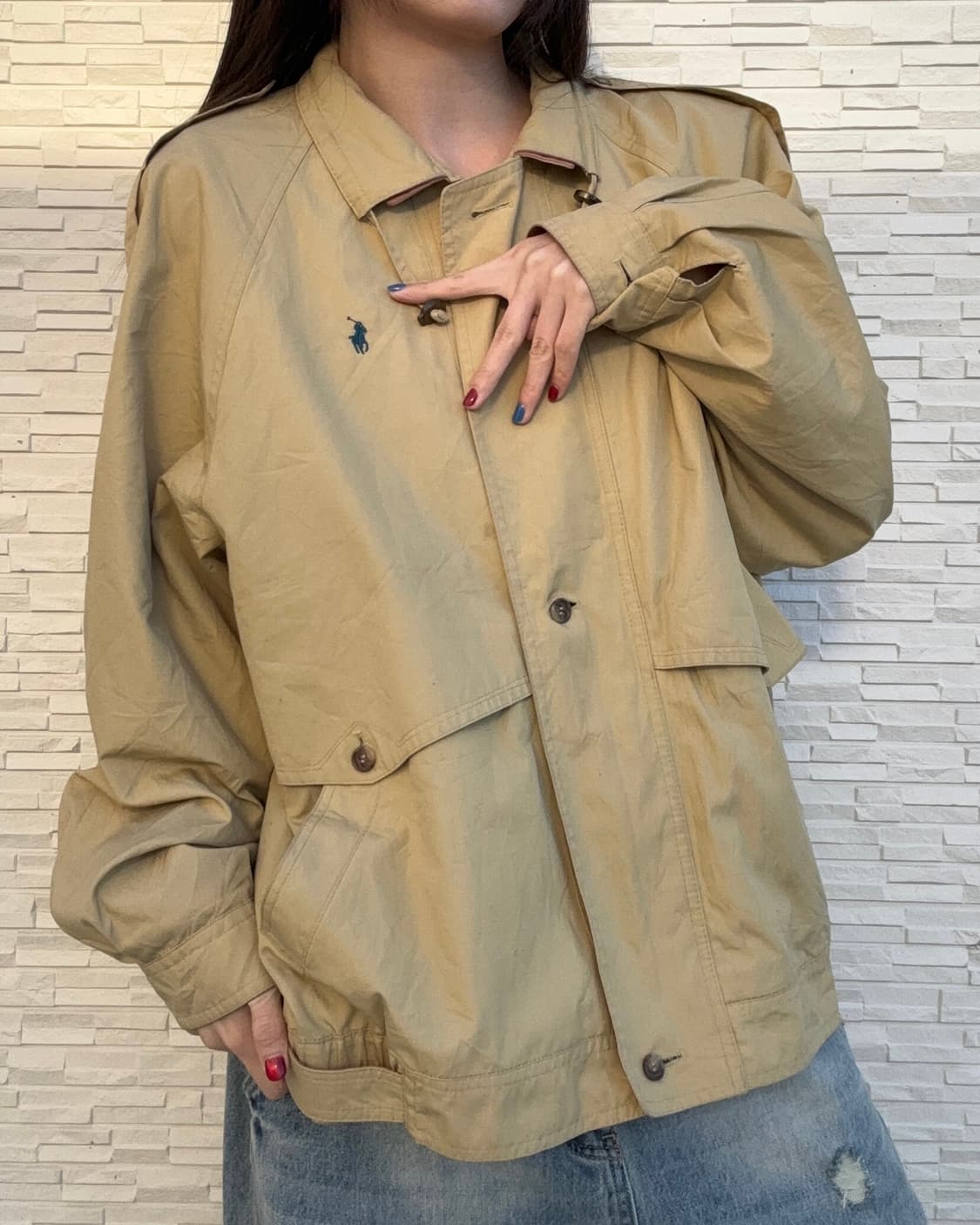 90s Ralph Lauren POLO울드스쿨 베이지 헌팅 자켓 상품이미지1