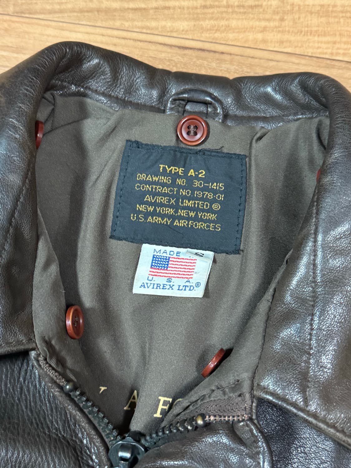 아비렉스 A-2 가죽자켓 / 밀스펙 / MADE IN USA 상품이미지2