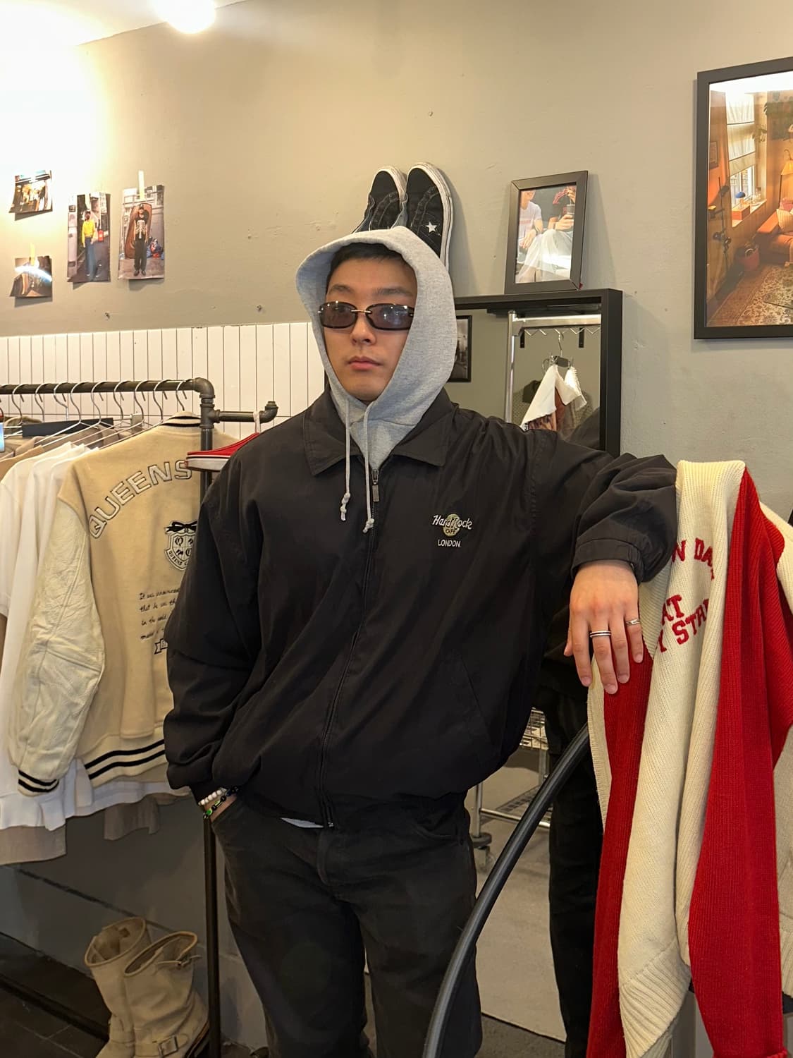 90’s Hard Rock Cafe London logo bomber 상품이미지2