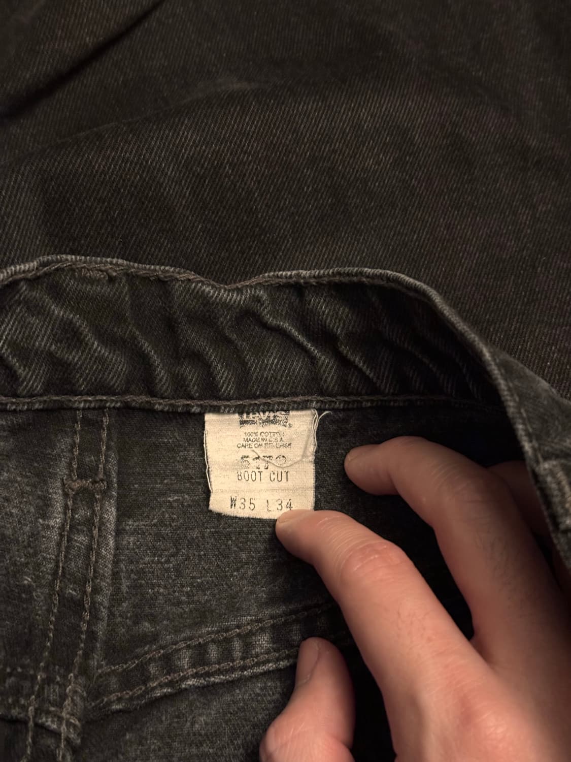 90s 리바이스 517 블랙/흑청 USA 35x34 상품이미지4